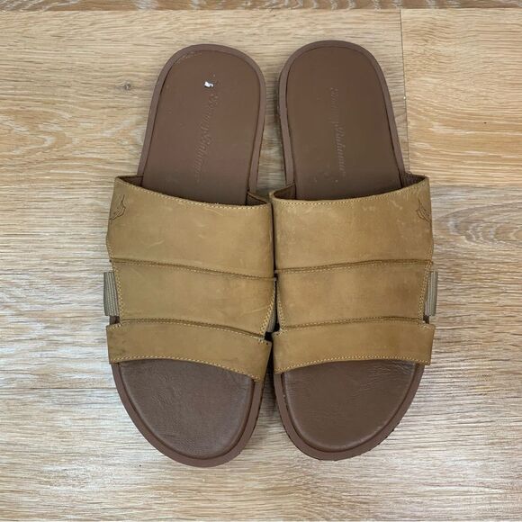 Tommy Bahama Ruggero Men’s Leather Slide Brown Sandals - Picture 6 of 12